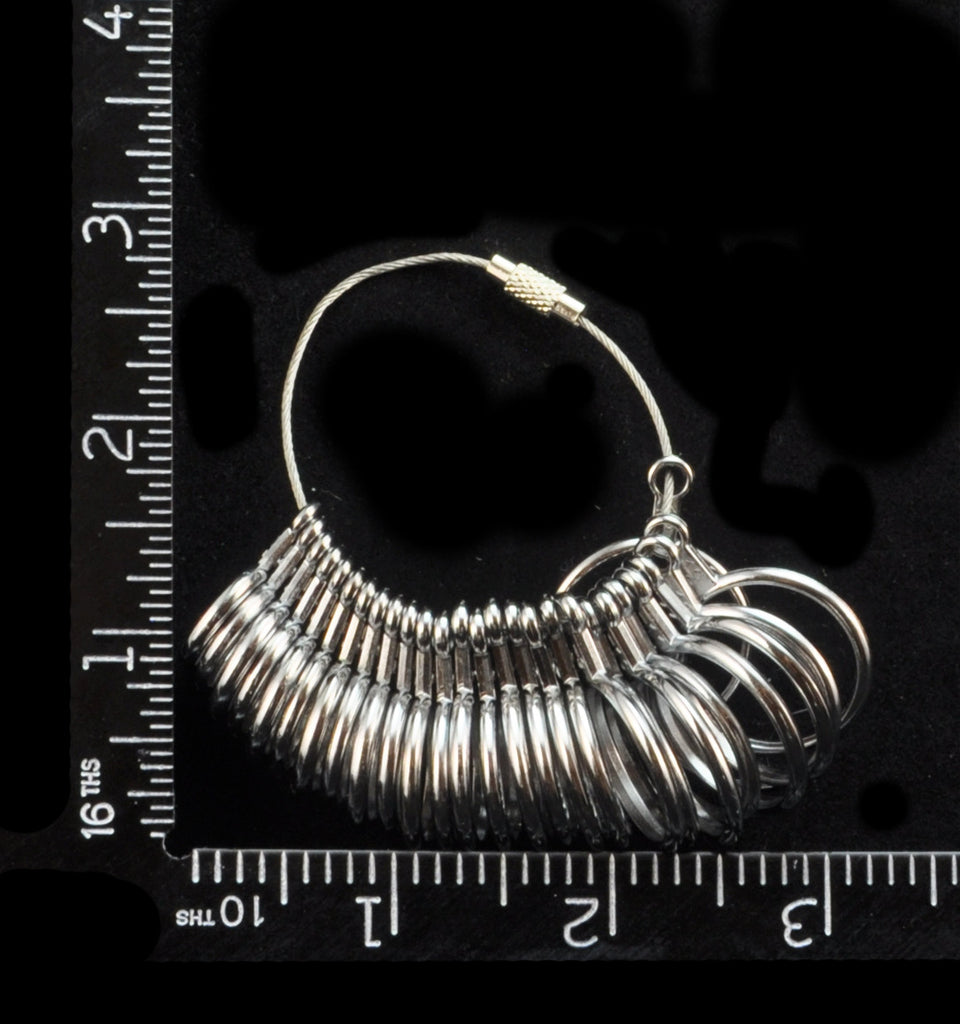 Metalic Ring Gauge Sizer Tools, 1 to 13 Including 1/2 Increments Bead