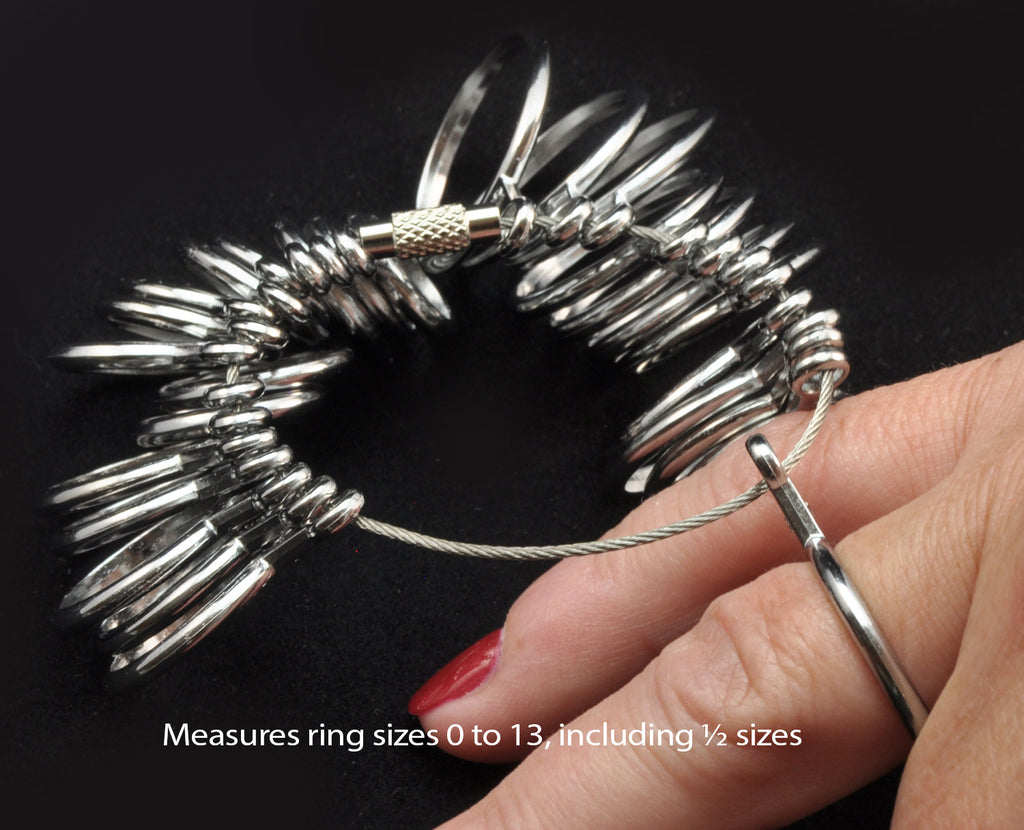 Metalic Ring Gauge Sizer Tools, 1 to 13 Including 1/2 Increments Bead