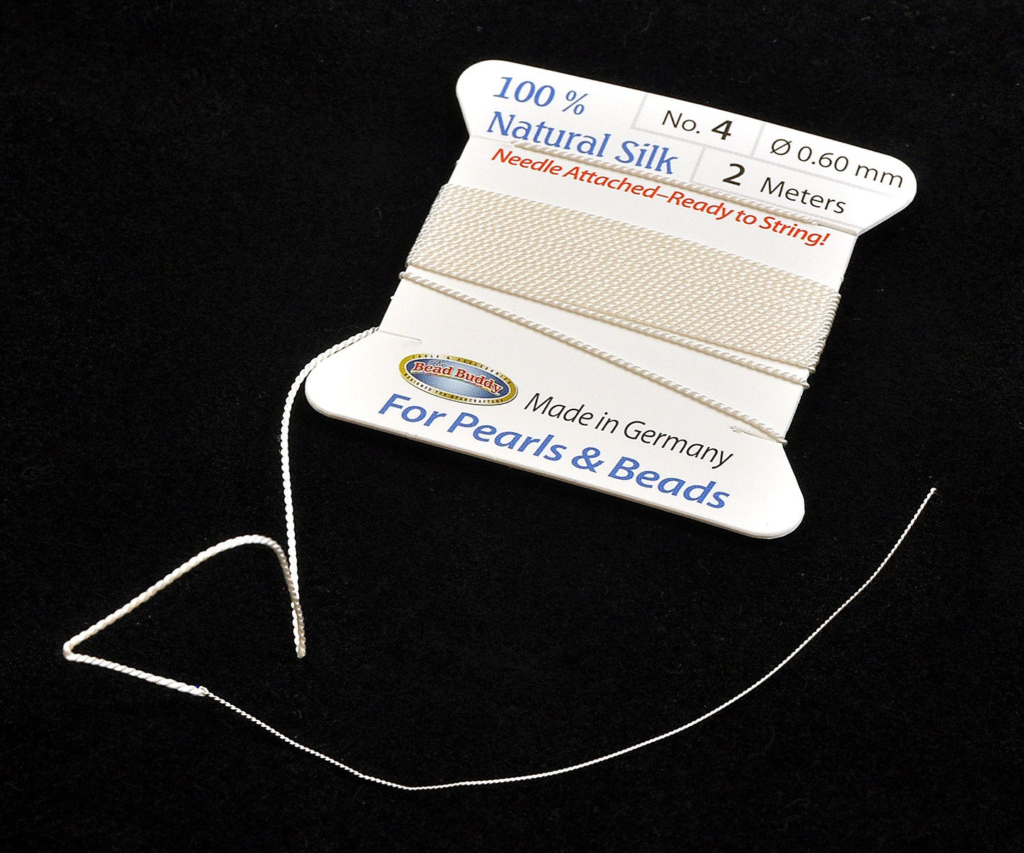 Silk Bead Cord with attached Needle Card