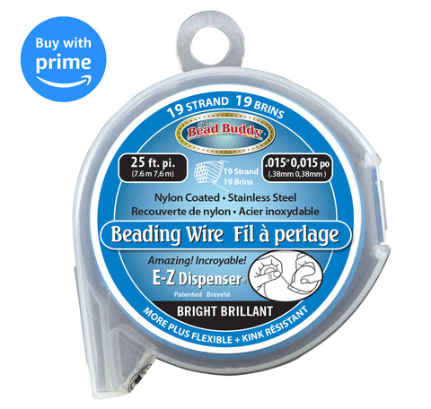 19 Strand Beading Wire, Satin Silver 25ft 0.15"