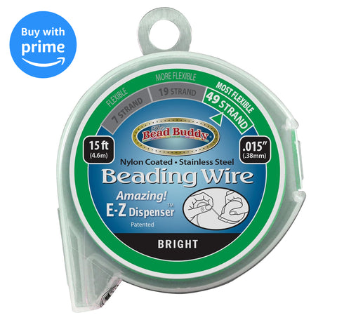 49 Strand Beading Wire, Satin Silver 15ft .015"