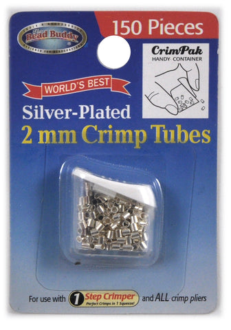 Bead Buddy 2mm Crimp Tubes Combo Pack for Jewelry Making-Crimp Tubes Come  in Silver, Gold, Copper and Black Oxide-150 Crimp Tubes in Each of Four
