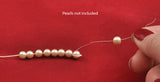 #2 (0.45mm)  White Silk Cord Thread With Attached Needle For Jewelry Making, 2m long