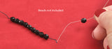 # 4 (0.6mm) Black Silk Cord Thread With Attached Needle For Jewelry Making, 2m long