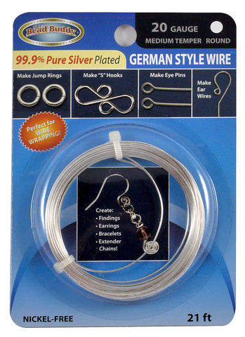 20 Gauge 99.9% Pure Silver Plated German Style Craft Wire