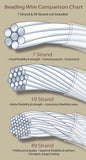 19 Strand Beading Wire, Satin Silver 25ft 0.18"