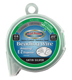 49 Strand Beading Wire, Satin Silver 15ft .015"