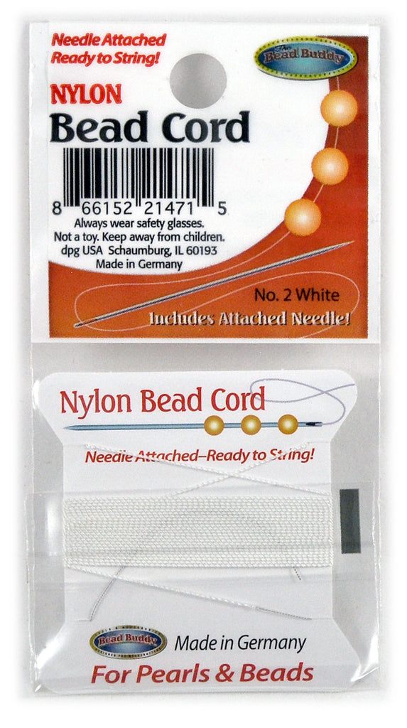 Nylon Bead Cord 2 White Bead Buddy